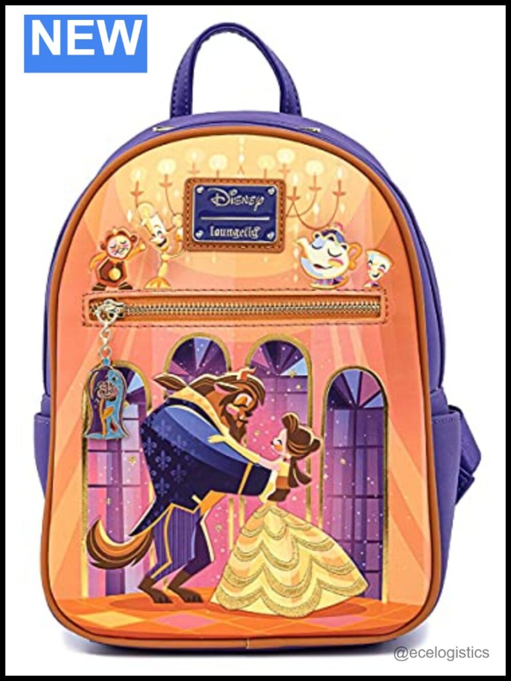 Faux Leather Double Strap Shoulder Bag - Beauty and the Beast Ballroom Scene